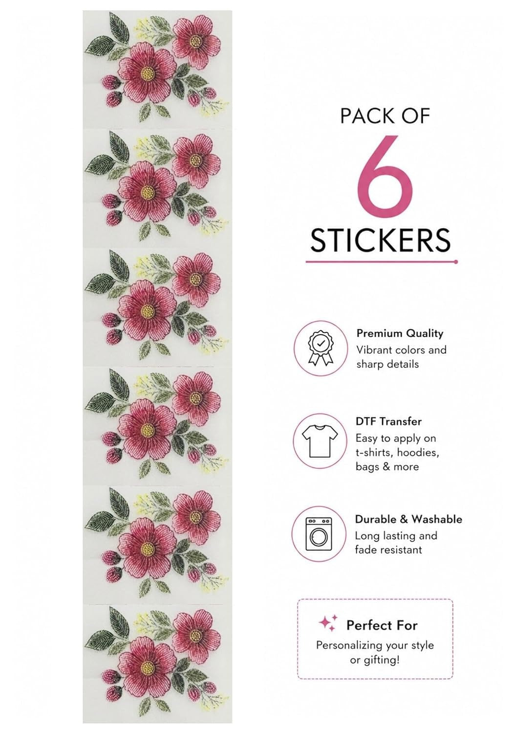 ✨ 3D Flower Embroidery Patch – DIY Clothing Decoration
