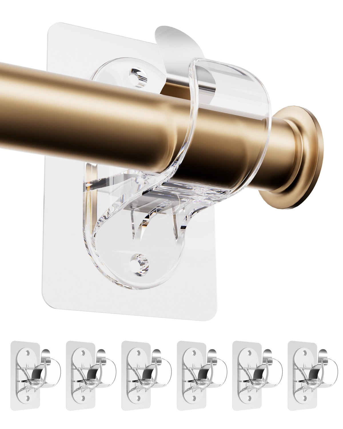 🏠 No Drill Universal Curtain Rod Holder – Easy Wall Mount Solution