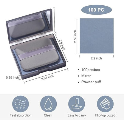 ✨ Portable Oil Absorbing Face Paper with Mirror