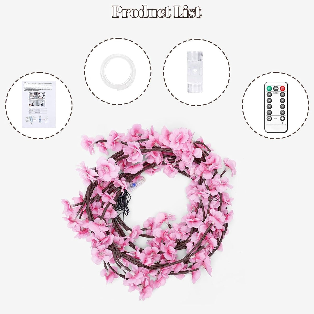 Cherry Blossom Tree Lights, USB Powered Vine With 96 LEDs