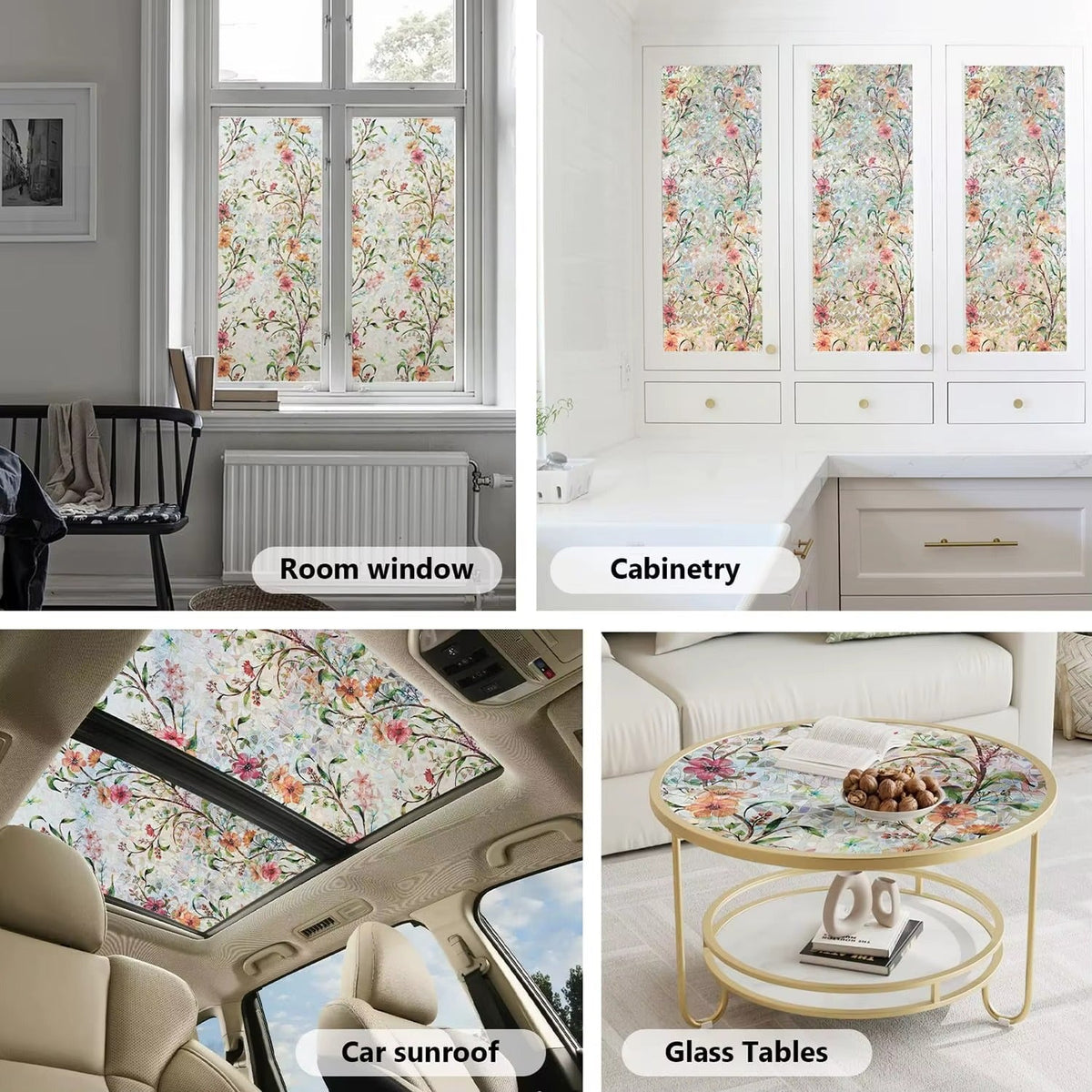 Colored Stained Glass Window Film  ( Cut to size freely )