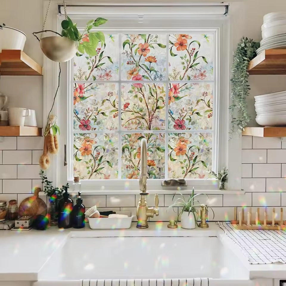 Colored Stained Glass Window Film  ( Cut to size freely )