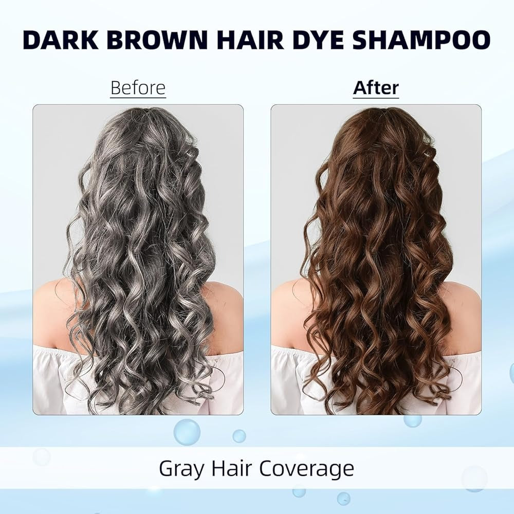 3 In 1 Instant Dye Shampoo For Women/Men Hair Color For Grey Coverage