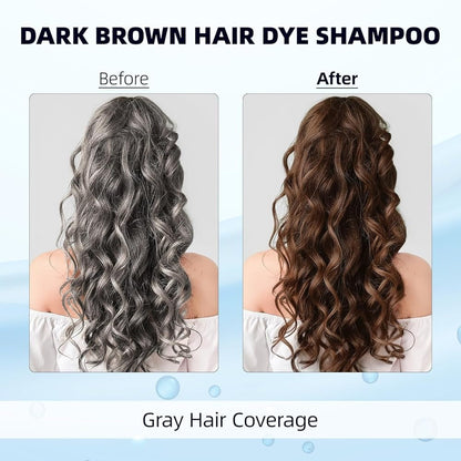 3 In 1 Instant Dye Shampoo For Women/Men Hair Color For Grey Coverage