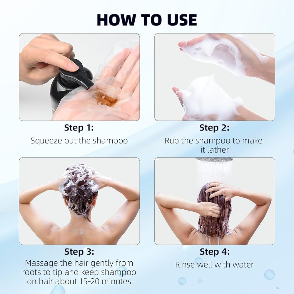 3 In 1 Instant Dye Shampoo For Women/Men Hair Color For Grey Coverage