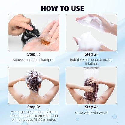 3 In 1 Instant Dye Shampoo For Women/Men Hair Color For Grey Coverage