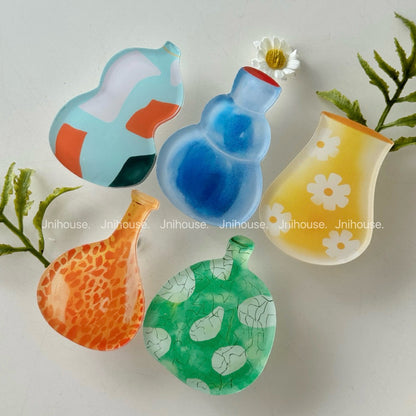 Mini Flower Vase Magnet with Flowers Sets