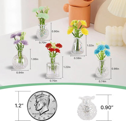 Mini Vase Magnets for Fridge Tiny Glass Vases with Flowers