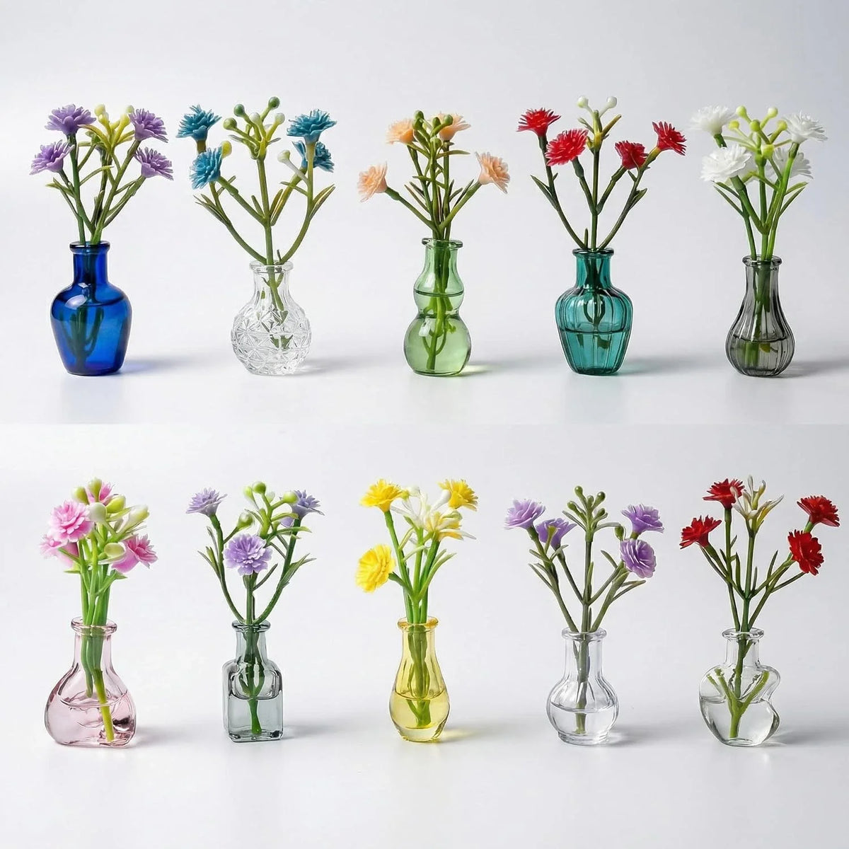 Mini Vase Magnets for Fridge Tiny Glass Vases with Flowers