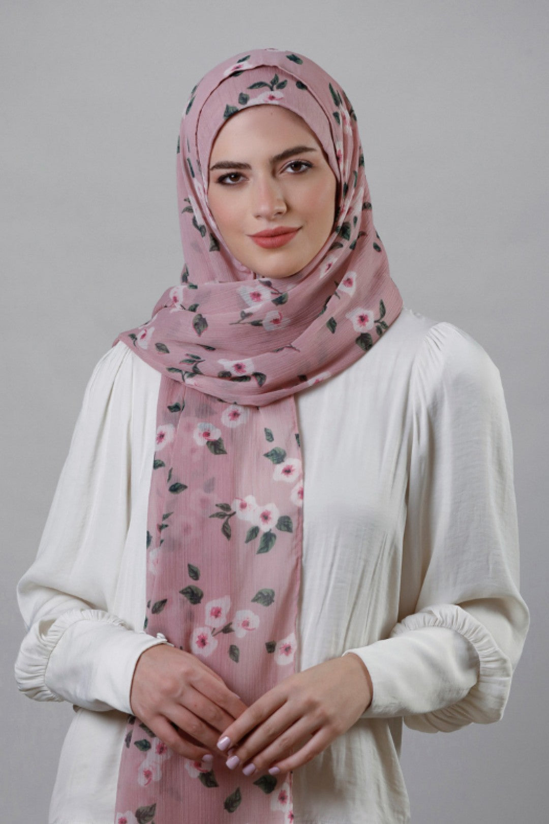 Kashmiri Style Crinkled Chiffon Hijab