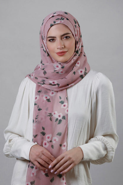 Kashmiri Style Crinkled Chiffon Hijab
